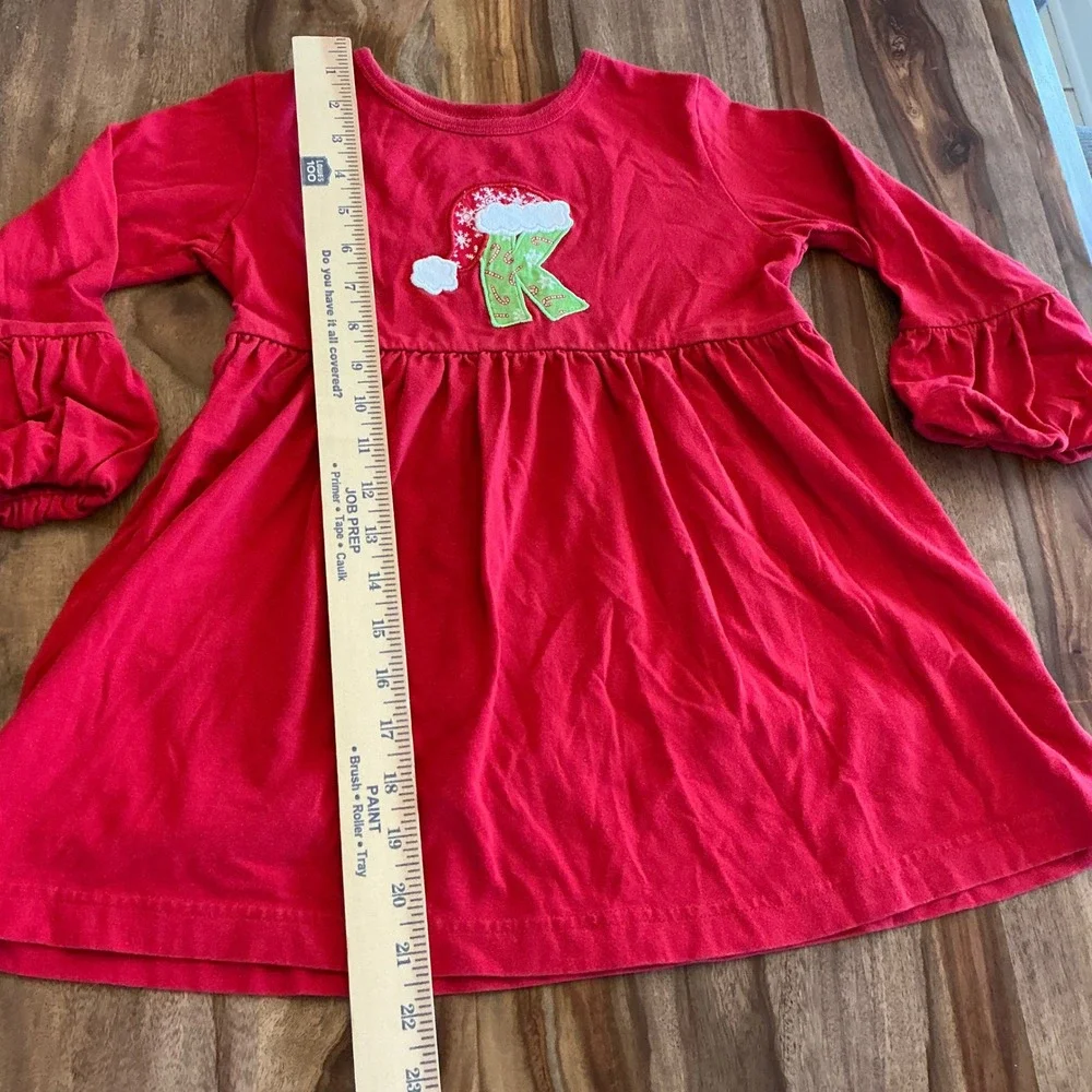 Kellys Kids Long Sleeve Christmas Santa Hat‎ Initial 